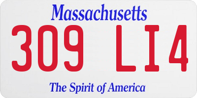MA license plate 309LI4
