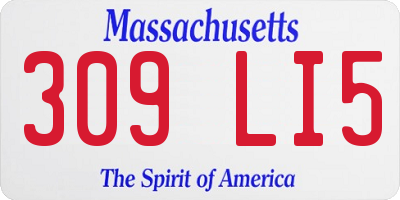 MA license plate 309LI5