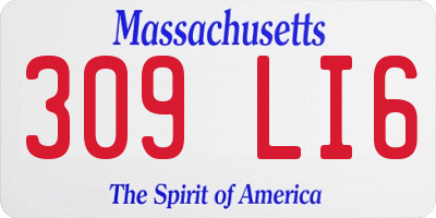 MA license plate 309LI6