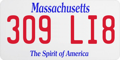 MA license plate 309LI8