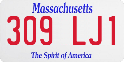 MA license plate 309LJ1