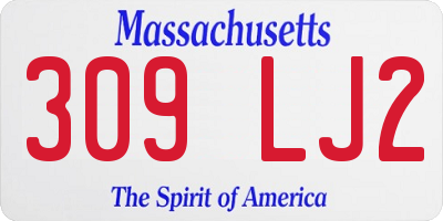MA license plate 309LJ2