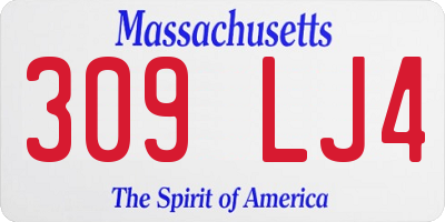 MA license plate 309LJ4