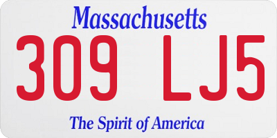 MA license plate 309LJ5