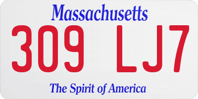 MA license plate 309LJ7