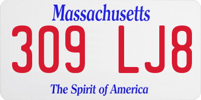 MA license plate 309LJ8