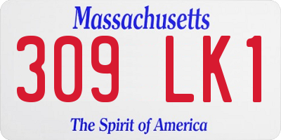 MA license plate 309LK1