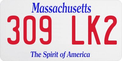 MA license plate 309LK2