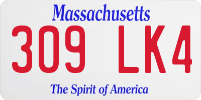 MA license plate 309LK4