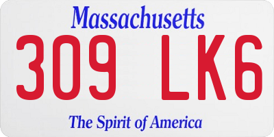 MA license plate 309LK6