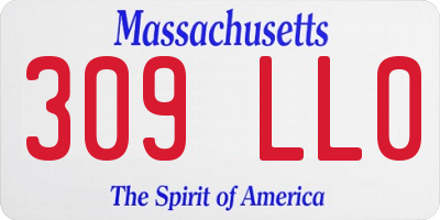 MA license plate 309LL0