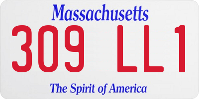 MA license plate 309LL1