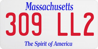 MA license plate 309LL2