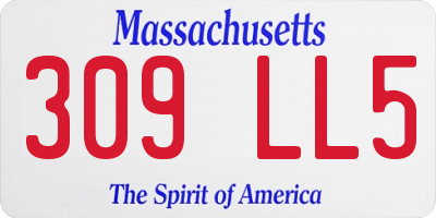 MA license plate 309LL5