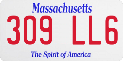 MA license plate 309LL6