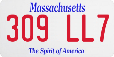 MA license plate 309LL7