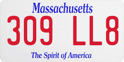 MA license plate 309LL8