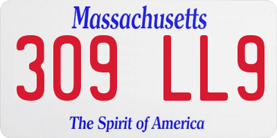 MA license plate 309LL9
