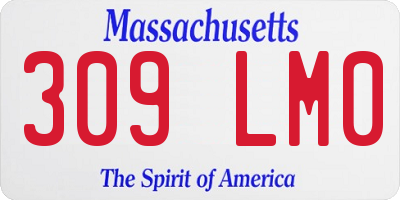 MA license plate 309LM0
