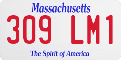 MA license plate 309LM1