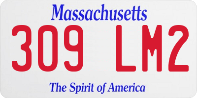 MA license plate 309LM2