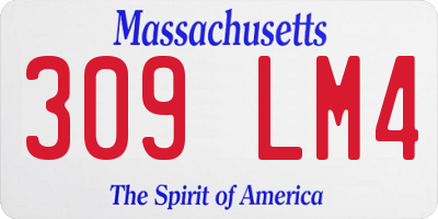 MA license plate 309LM4