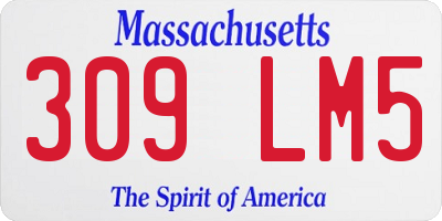 MA license plate 309LM5