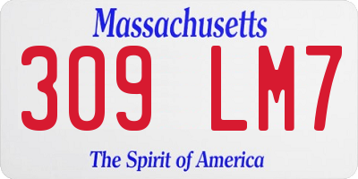 MA license plate 309LM7