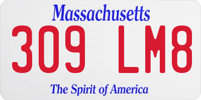MA license plate 309LM8