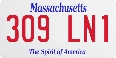 MA license plate 309LN1