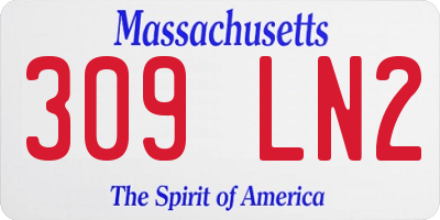 MA license plate 309LN2