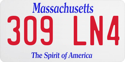 MA license plate 309LN4