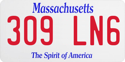 MA license plate 309LN6