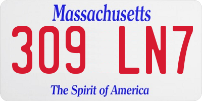 MA license plate 309LN7