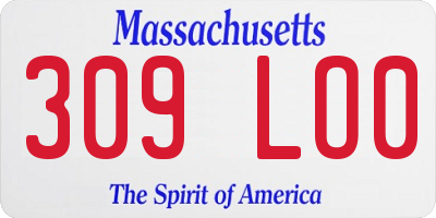 MA license plate 309LO0
