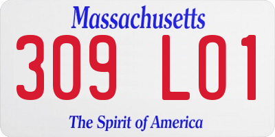 MA license plate 309LO1
