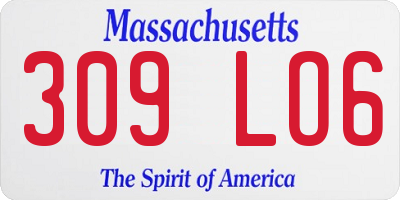 MA license plate 309LO6