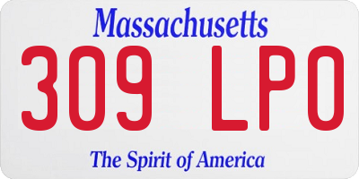 MA license plate 309LP0