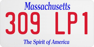 MA license plate 309LP1