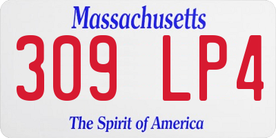 MA license plate 309LP4