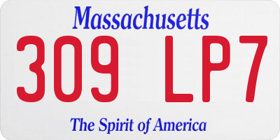 MA license plate 309LP7