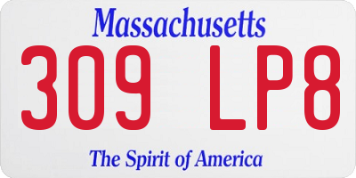 MA license plate 309LP8