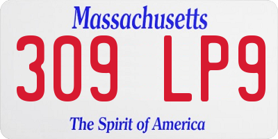 MA license plate 309LP9