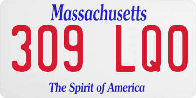 MA license plate 309LQ0