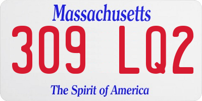 MA license plate 309LQ2