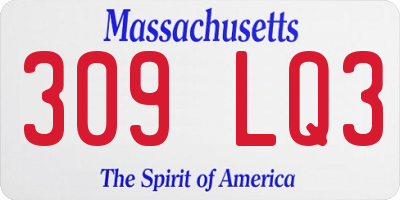 MA license plate 309LQ3