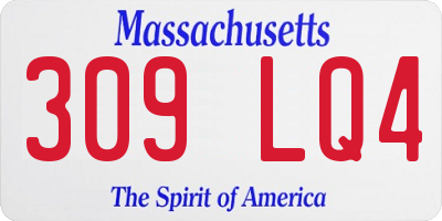 MA license plate 309LQ4