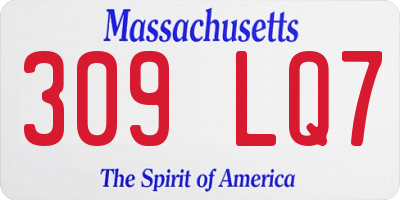 MA license plate 309LQ7