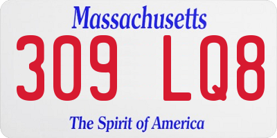 MA license plate 309LQ8