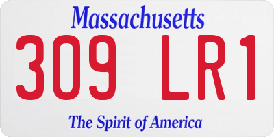 MA license plate 309LR1